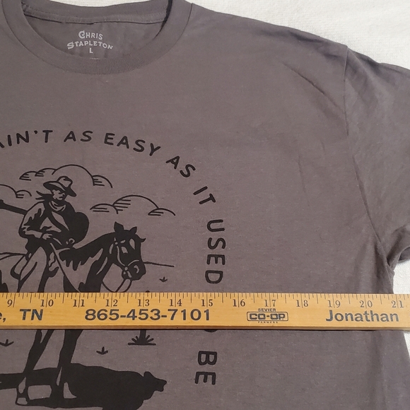 Chris Stapleton Charcoal Graphic Men's T-Shirt. Sz L - Picture 4 of 5